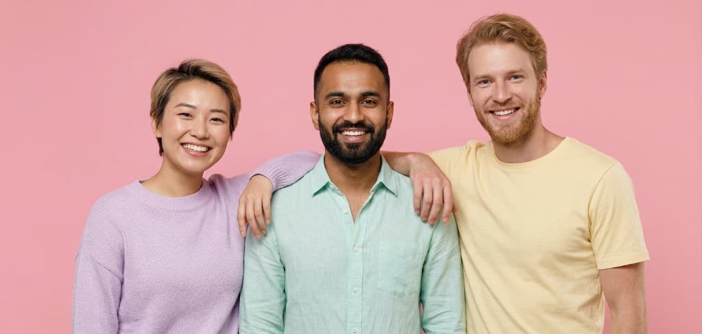 Three people smiling together, representing leaseholder community